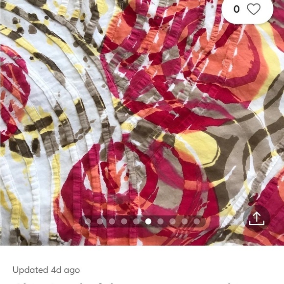 Chicos Skirt Sz 0/Reg S Multicolor Abstract Knee Length Lined Cotton Side Zip - Picture 8 of 10